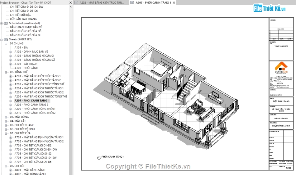 revit biệt thự 2 tầng,biệt thự 2 tầng,kiến trúc biệt thự,kiến trúc 2 tầng